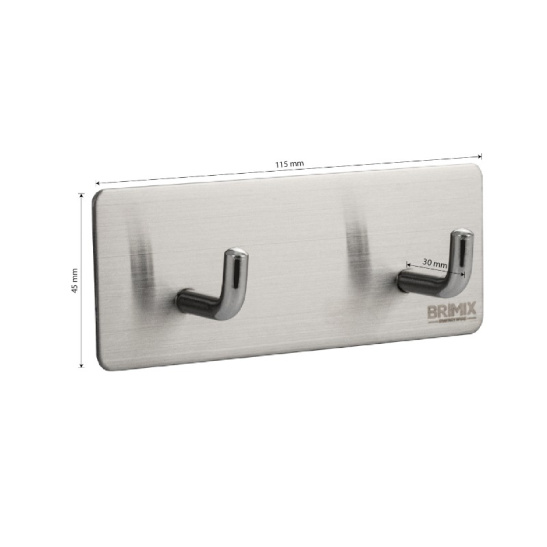 Крючок двойной из нержавеющей стали, без сверления, 538, BRIMIX, Санакс