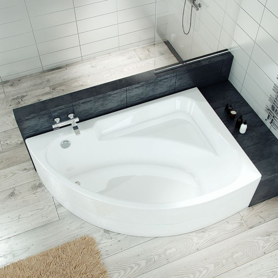 Ванна акриловая асимметричная 1500х1000х450мм Гоа правая, в комплекте с каркасом, панелью (Santek) г. Чебоксары