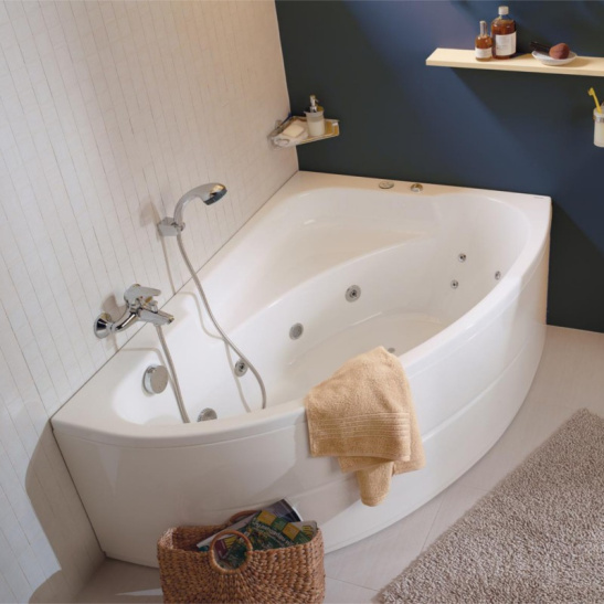 Ванна акриловая асимметричная 1500х1000х450мм Гоа правая, в комплекте с каркасом, панелью (Santek) г. Чебоксары