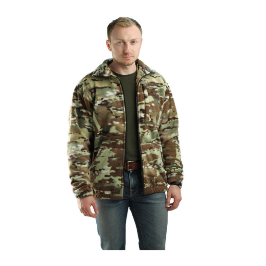 Куртка-толстовка утепленная мужской "Милитари", укороченная, р. 52-54 (104-108), КМФ