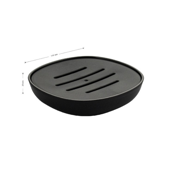 29037 МЫЛЬНИЦА настольная, пластиковая, черная, САНАКС, Санакс