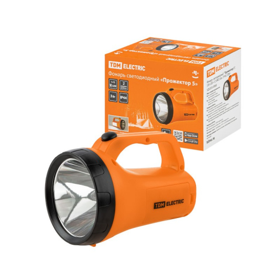 Фонарь TDM "Прожектор 5" 3*АА 1 LED+12 LED, SQ0350-0068