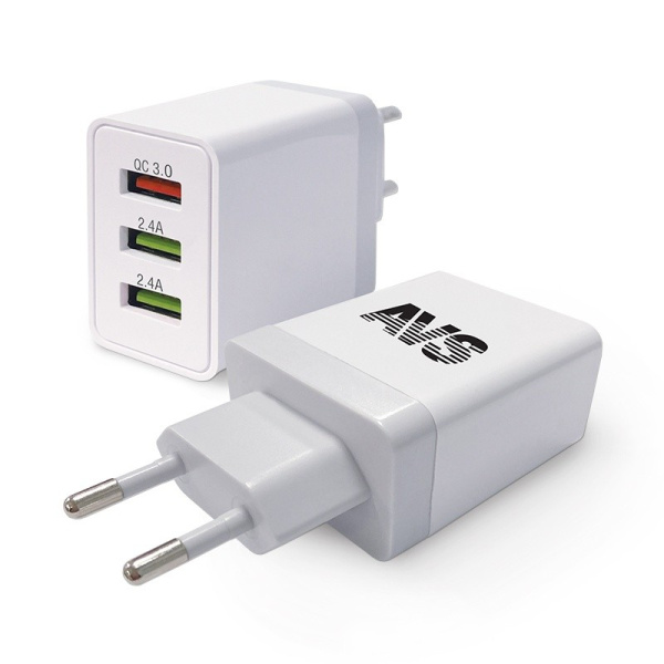 Устройство зарядное для тлф. сетевое (1.5-3А, 220В.) 3 порта USB (Quick charge - Быстрая зарядка ) ("UT-730") ("AVS") для мобильных телефонов и устройств