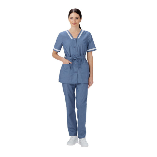 Костюм женский "Амели" р.52-54(104-108) рост 5/6(170-176), блуза/брюки, цв.голубой