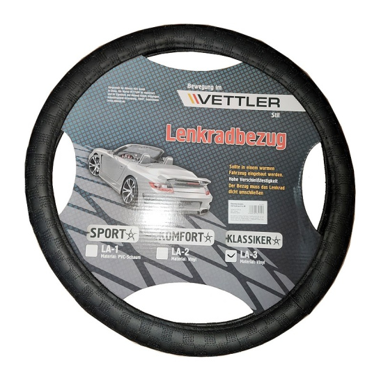 Оплетка на руль XL 41-42 см. (Газель) винил Черный VETTLER KLASSIKER LA-03/17604/