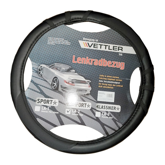 Оплетка на руль XL 41-42 см. (Газель) винил Черный VETTLER KOMFORT LA-02