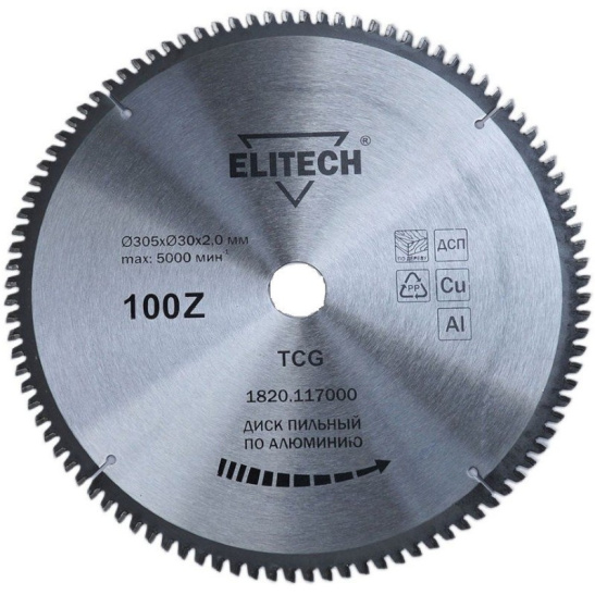 Пильный диск 305*30 z-100,  ELITECH 1820.117000