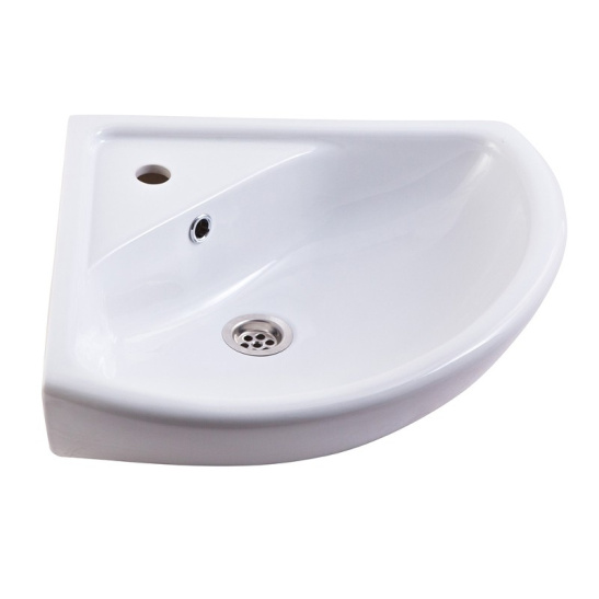 Раковина Элегия с переливом, угловая, с отверстием, с пьедесталом, 495x495 мм, г. Киров