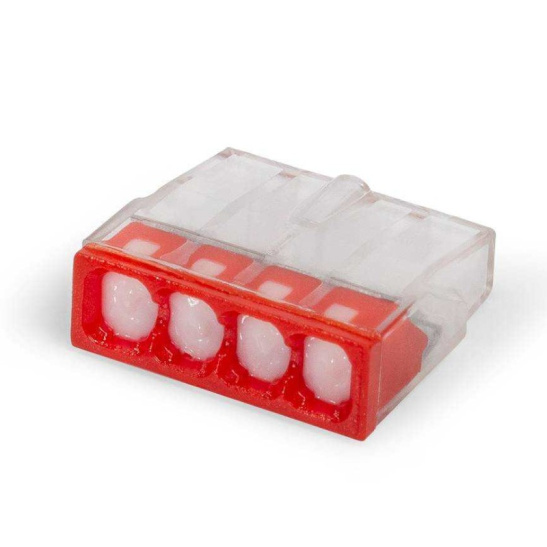 Клемма СМК 2273-244 (87649) строительно-монтажная 4-проводная с пастой КВТ 