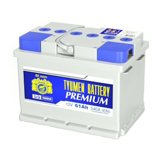 Аккумулятор 6СТ-61L R+ "Тюмень-PREMIUM" низкий зал. обр.поляр.(Тюменский АЗ) (60)