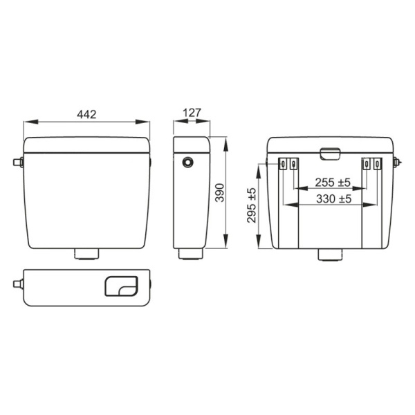 Комплект: Видуар с бачком (Унитаз "Альбано R" (Керамин) с решеткой + A93 универсальный бачок (Alcaplast)  (Керамин)