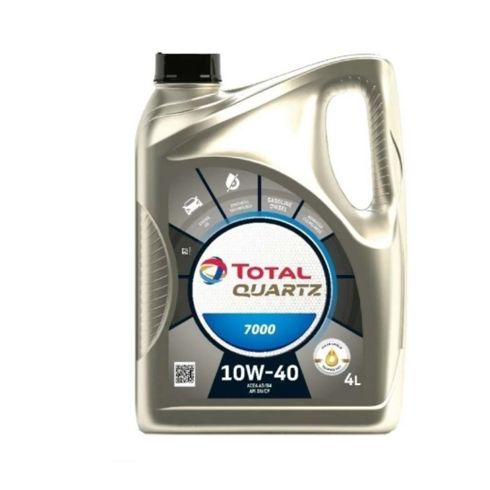 Масло моторное Total Quartz 7000, А3/В4, SAE 10W40, 4 л, API SN/CF, полусинтетическое
