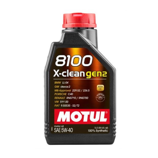 Масло моторное MOTUL 8100 X-CLEAN GEN2, C3 SAE 5W40, 1 л, API SP, синтетическое