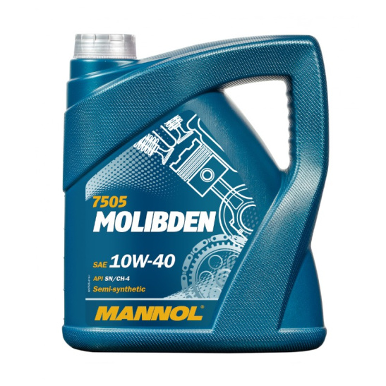 Масло моторное MANNOL Molibden  SAE 10W40, 4 л, API SN/CH-4, полусинтетическое, (7505)