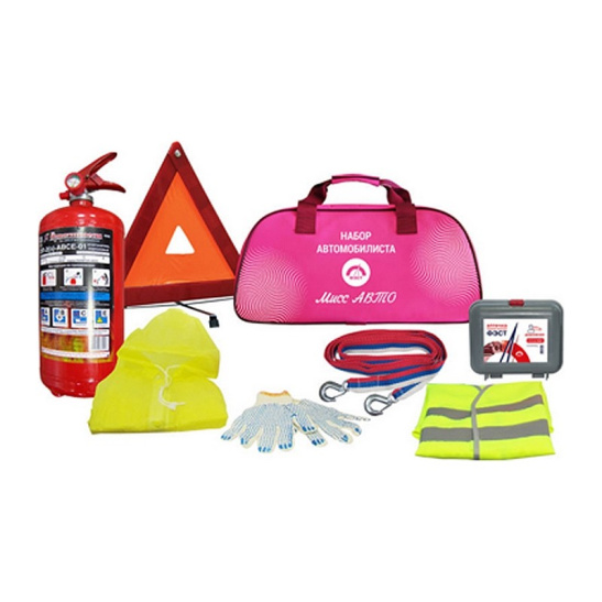 НАБОР  АВТОМОБИЛИСТА "МИСС АВТО" (аптечка"МИСС АВТО")