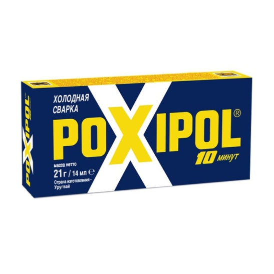 Клей холодная сварка "Poxipol" (00266/1971) 14мл., цвет металлик (Поксипол)