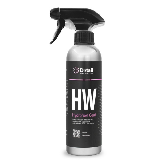 Раствор кварцевого покрытия с мощным гидрофобным эффектом и блеском HW "Hydro Wet Coat" 500мл, арт. DT-0104