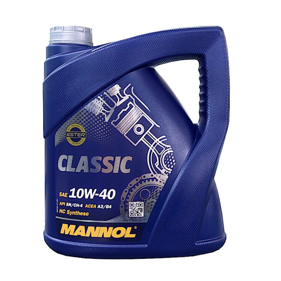 Масло моторное MANNOL Classic (А3/В4) SAE 10W40, 4 л, API SN/CH-4, полусинтетическое