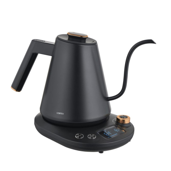 Электрочайник CENTEK CT- 1005 Black регулировка тем-ры на базе, поддержка тем-ры, функция Barista, 1100 Вт, 1 л, черный