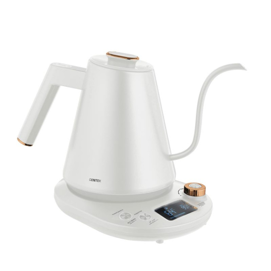 Электрочайник CENTEK CT- 1005 White регулировка тем-ры на базе, поддержка тем-ры, функция Barista, 1100 Вт, 1 л, белый