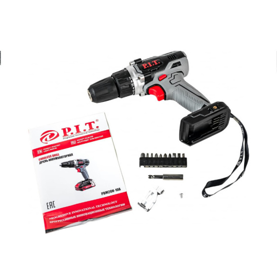 Дрель-шуруповерт PBM20H-10B SOLO (без АКБ и ЗУ) (20В, 30Нм, патрон 10 мм, 2ск, коробка) P.I.T.  на системе OnePower ПИТ