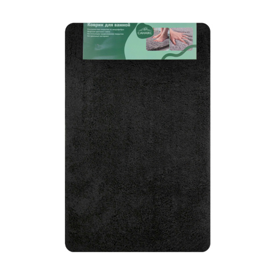 00425 КОВРИК в ванную "СТАНДАРТ" одинарный 50*80 см черный Китай