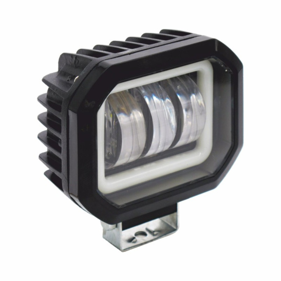 Фара светодиодная, 2 режима (12/24B.) ("WL-515") 24Вт, 3600Лм, линза, противотуманная фара или ДХО - "неоновый обод", рассеиваемый/ближний свет, пылевлагозащищенная IP67, алюмин. корпус, OFF-Road