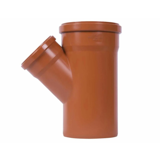 Тройник ПП для наружной канализации D=200х110 мм, угол 45°, Flextron, г. Москва, Россия