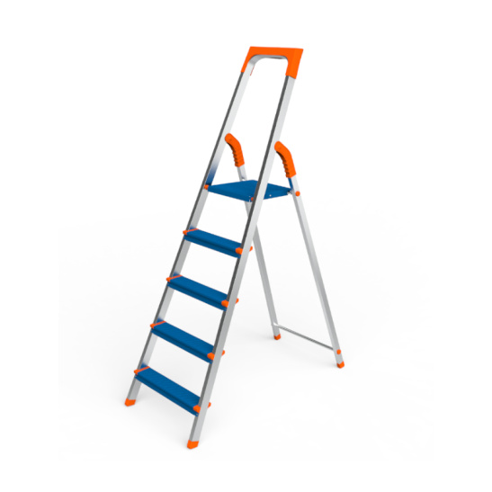 Стремянка 5-ти ступенчатая (4 ступени+площадка) АЛЮМИНИЕВАЯ комбинированная КОЛОР САРАЙЛЫ-М, Россия ТУ 9693-002-51298946-2009