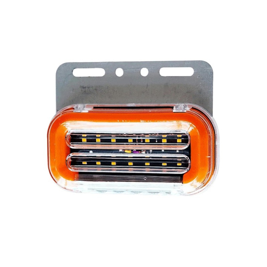 130-00-24 (SQ-7007-24) 59LED ФОНАРЬ ГАБАРИТНЫЙ (светодиодный, желтый, с неоновым маркерным светом, с нижней белой подсветкой, указатель поворота бегущий огонь) 24 В.