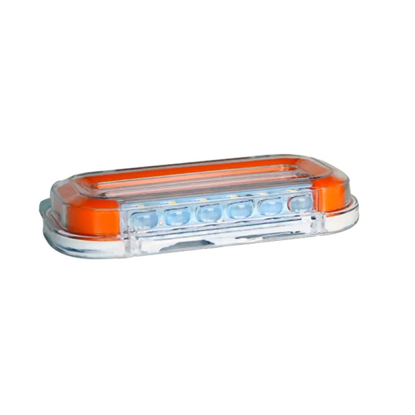 130-00-24 (SQ-7007-24) 59LED ФОНАРЬ ГАБАРИТНЫЙ (светодиодный, желтый, с неоновым маркерным светом, с нижней белой подсветкой, указатель поворота бегущий огонь) 24 В.