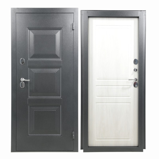 Дверь металлическая  НОРД ТЕРМО 439  880 левая    (букле Графит/Шале снежный) "ПРОМЕТ" Россия