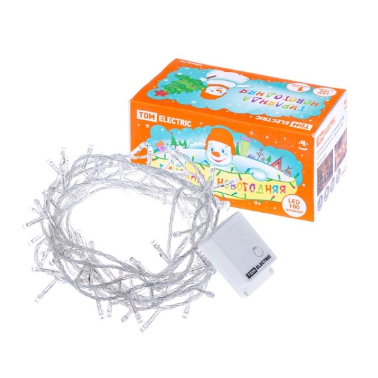 Гирлянда светодиодная TDM "СГ 100" (SQ0361-0002) 100 LED, 5 м, мультиколор, с контроллером, IP20