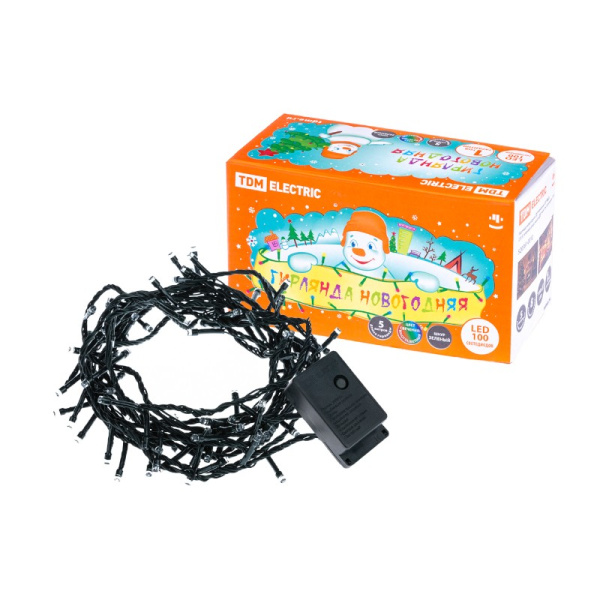 Гирлянда светодиодная TDM "СГ 100 3" (SQ0361-0010) 100 LED, 5 м, мультиколор, с контроллером, IP20
