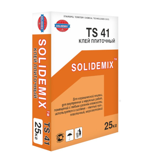 Клей плиточный SOLIDEMIX "TS 41", 25 кг, Россия