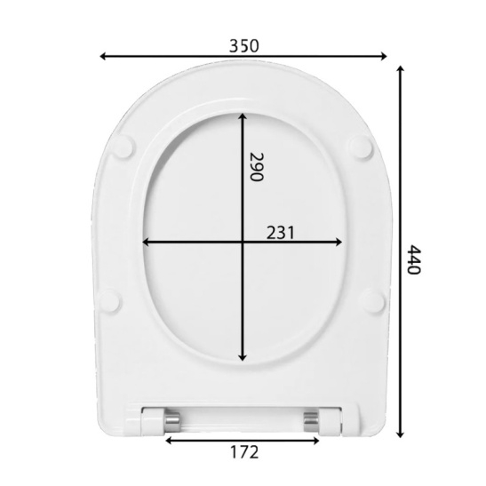 Сиденье "ОСТИН" (дюропласт), микролифт SC, тонкое