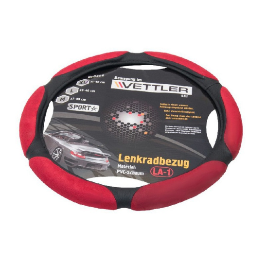 ОПЛЕТКА НА РУЛЬ (41-42 см) вспененый ПВХ / красный (Газель) "VETTLER SPORT" (17584)