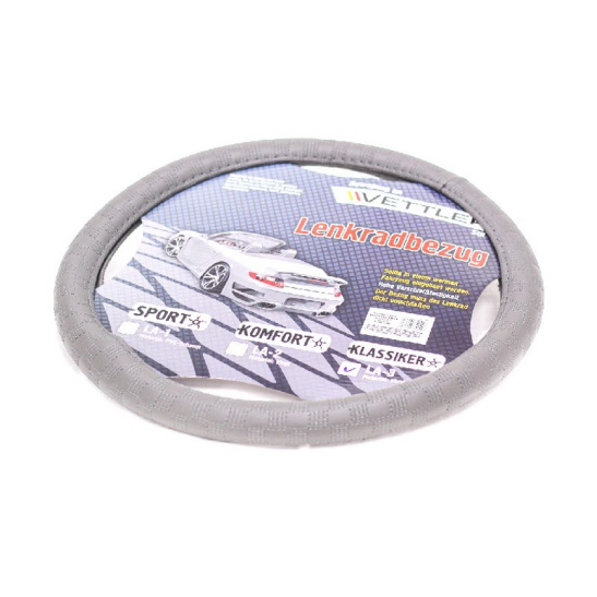 ОПЛЕТКА НА РУЛЬ (37-38 см) винил / серый (2108, иномарки) "VETTLER KLASSIKER" (17599)