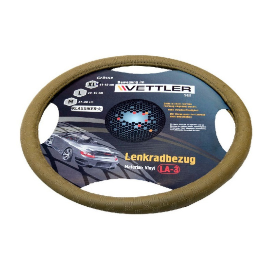 *ОПЛЕТКА НА РУЛЬ (41-42 см) винил / бежевый (Газель) "VETTLER KLASSIKER" (17606)