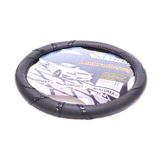 ОПЛЕТКА НА РУЛЬ (41-42) винил / черный (Газель) "VETTLER LA-2 XL BK" (17594)