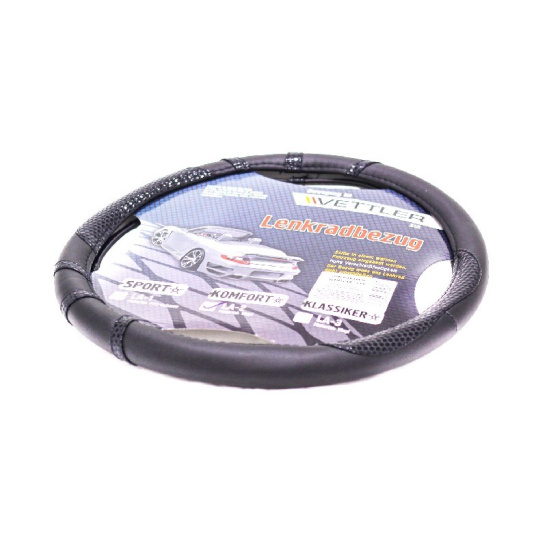 ОПЛЕТКА НА РУЛЬ (39-40 см) винил / черный (2101-2107, Волга) "VETTLER KOMFORT" (17590)