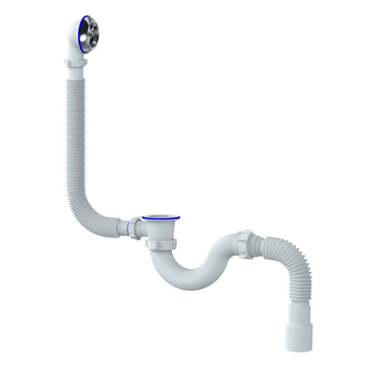S32 СИФОН для ванн с нерж/чаш., с гиб/тр. (40/50) "Юникорн"