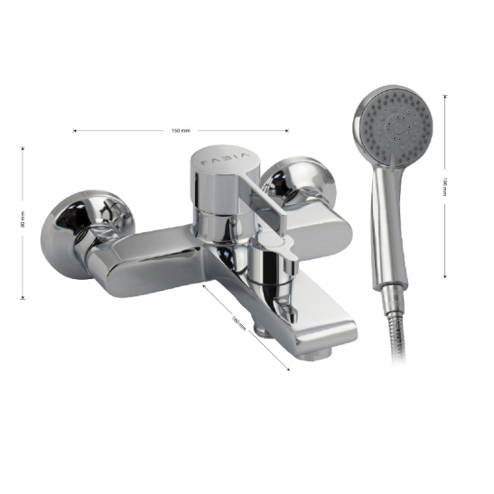 Смеситель для ванны однорычажный с коротким изливом, 9610, FABIA, Санакс