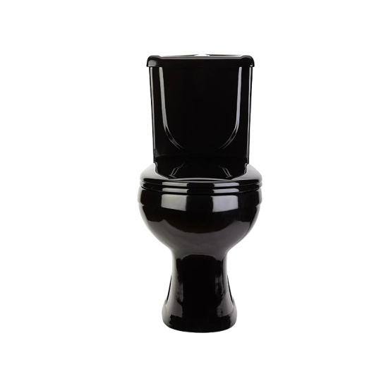 Унитаз-компакт Оскольская керамика Ирида черный горизонтальный выпуск, однорежимная арматура, нижний  подвод, сиденье