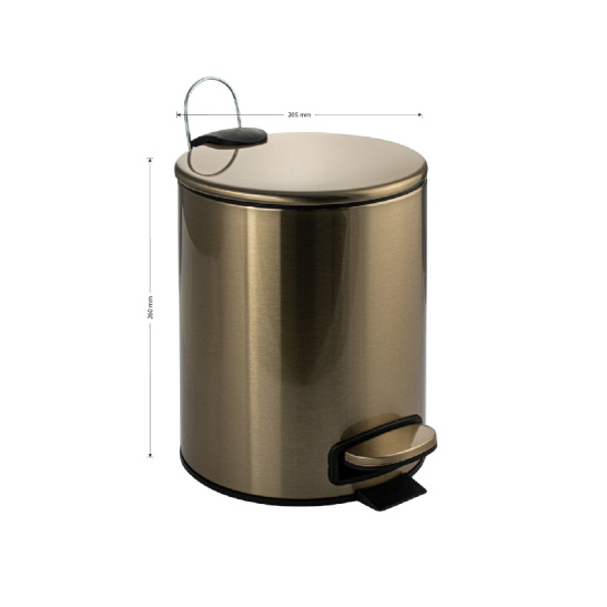 10503 ВЕДРО из нерж.стали с микролифтом, круглое, бронза, 5л Санакс