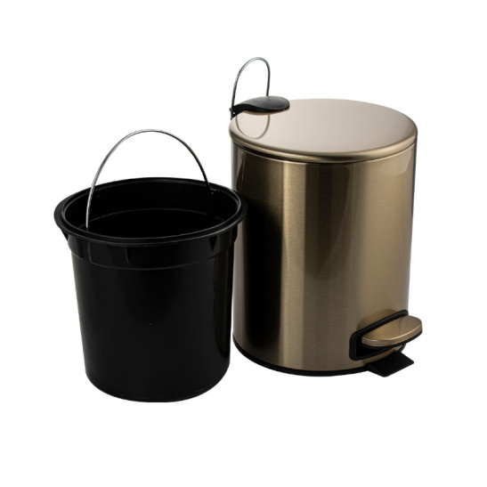 10503 ВЕДРО из нерж.стали с микролифтом, круглое, бронза, 5л Санакс