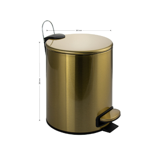10504 ВЕДРО из нерж.стали с микролифтом, круглое, золото, 5л Санакс