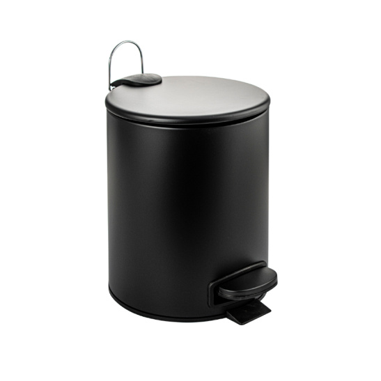 10501 ВЕДРО из нерж.стали с микролифтом, круглое, черный, 5л Санакс