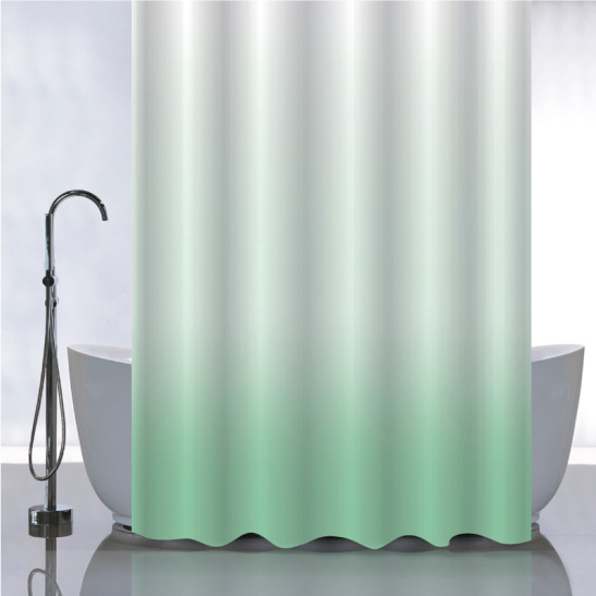 01-105 ШТОРА В ВАННУЮ КОМНАТУ 180*180 см Салатовый переход "САНАКС" 
