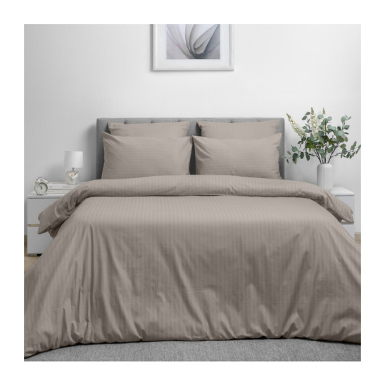 Простыня на резинке "Волшебная ночь" 180*200см тк.Поплин П10 цв."COFFEE CREAM" 8709/11